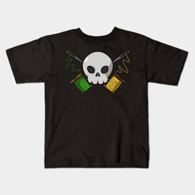 Tailors crew Jolly Roger pirate flag (no caption) Kids T-Shirt by RampArt